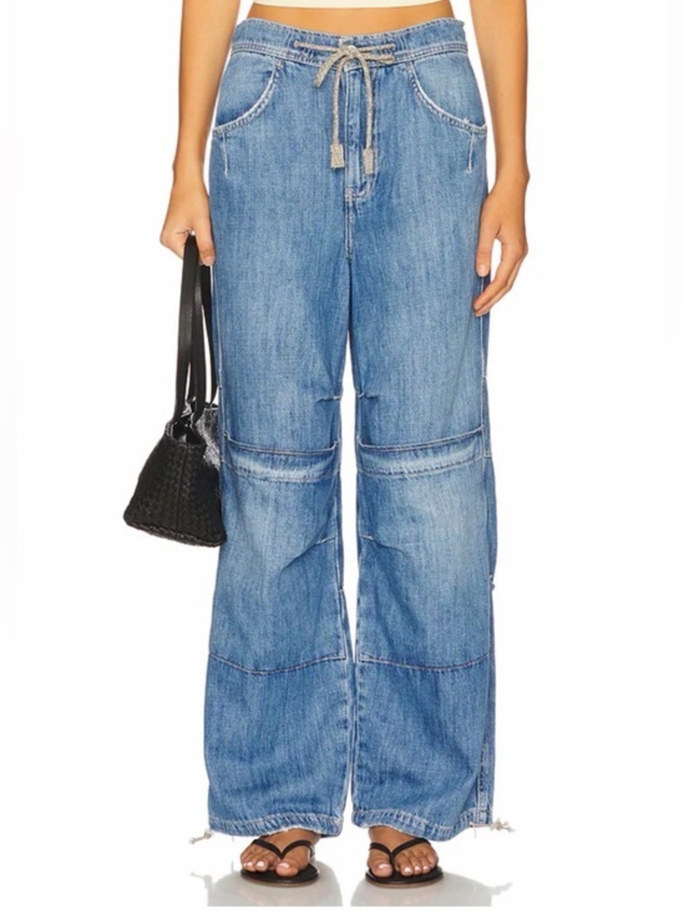 Free People We The Free Logan Cinched Cargo Jeans Size M Harper Baggy Utility